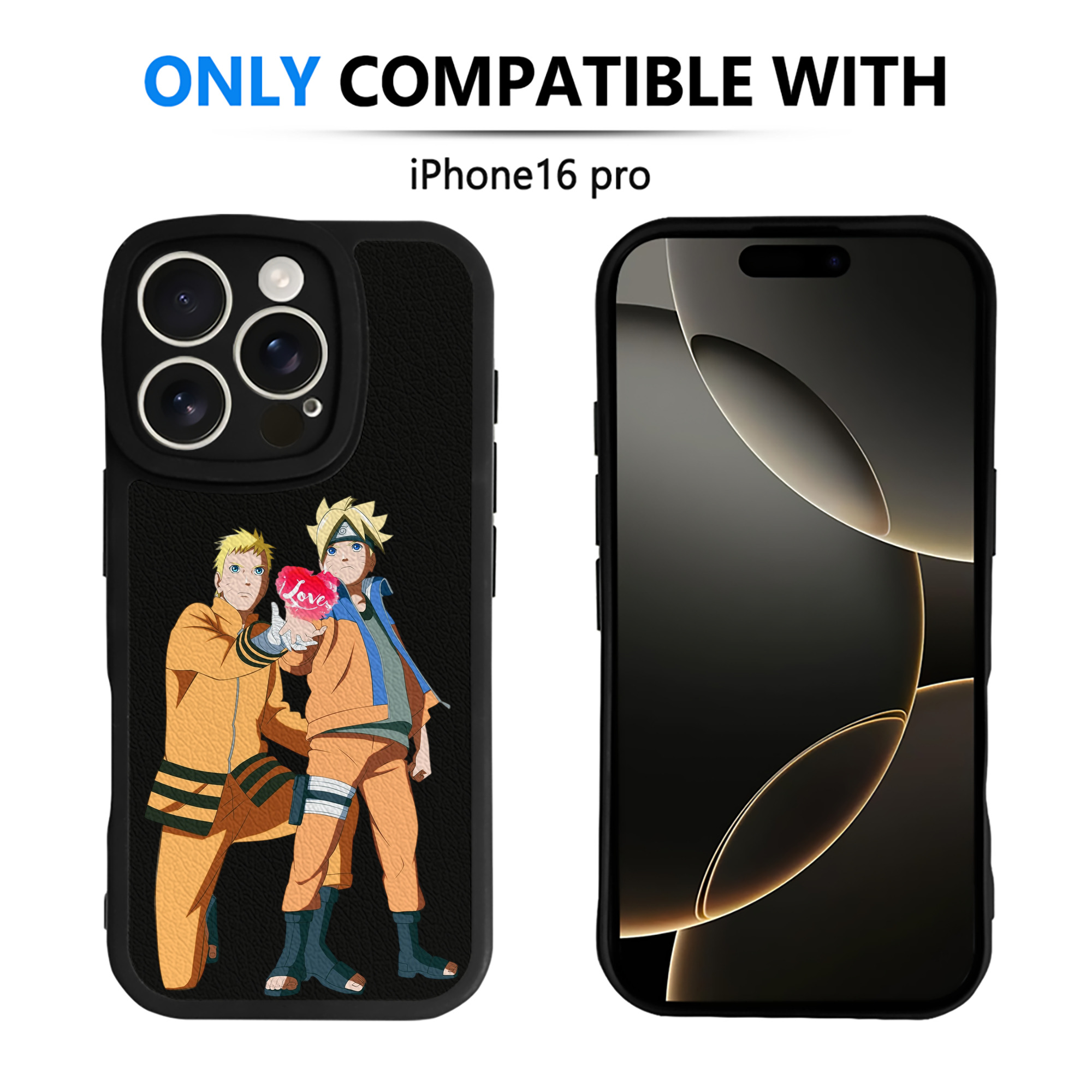 （画像用） NARUTO -ナルト- うずまき ボルト Uzumaki Boruto 【iPhone 16シリーズ対応】シリコンスマホケース（レザー調） 材質：シリコン